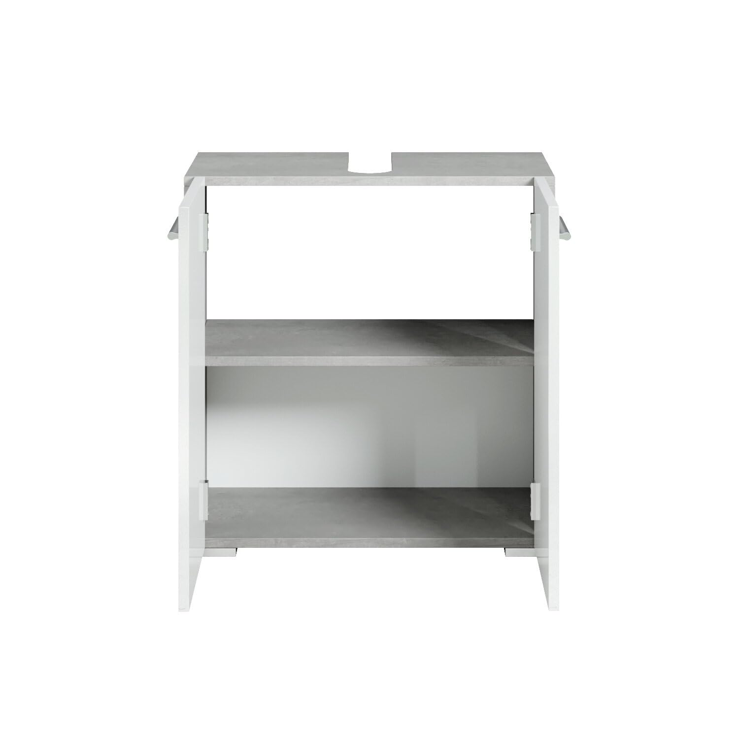 Badplaats B.V. Mueble bajo Lavabo Jupiter 60 x 30 x 60 cm - Gris hormigón con Blanco - Mueble de baño - Mueble de Lavabo de pie