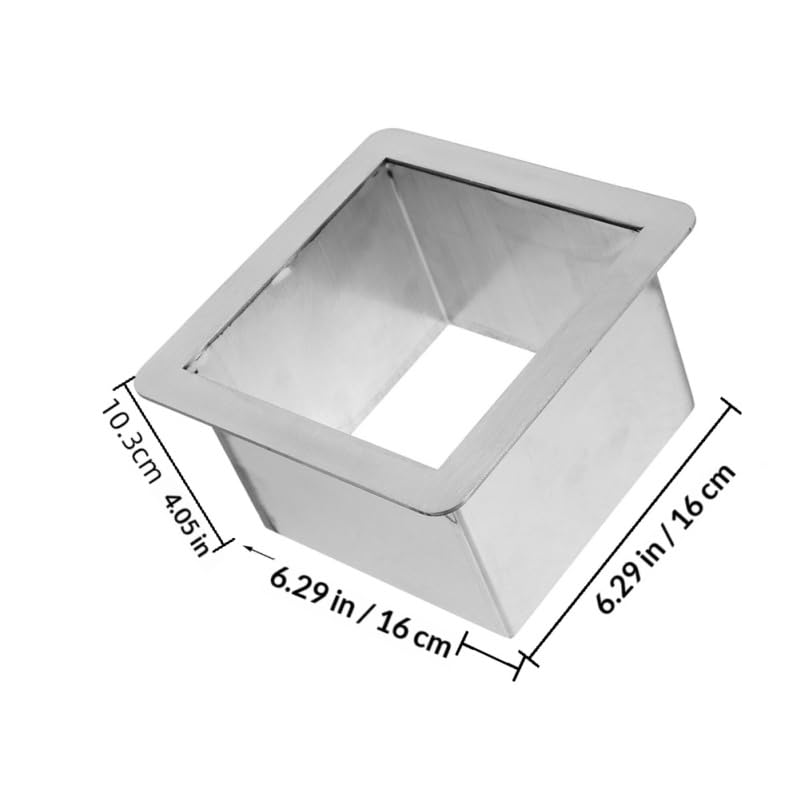 Image of STOBAZA 6.3 Inch Square Drop-in Trash Chute, 304 Stainless Steel Built-in Countertop Trash Can Grommet for Kitchen Waste Bin, Rustproof & Easy-Clean Insert for Seamless Cabinet Design