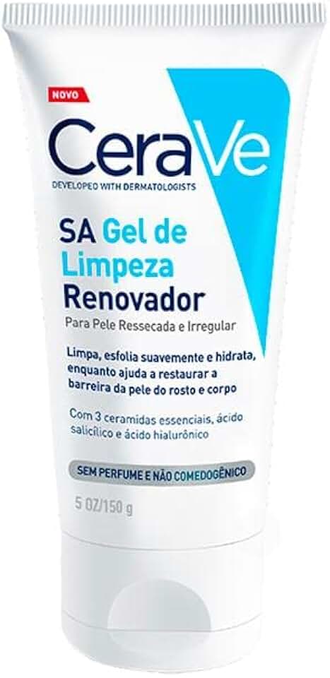 CeraVe, SA Gel de Limpeza Renovador, com Ácido Salicílico, Ácido Hialurônico e Efeito Esfoliante
