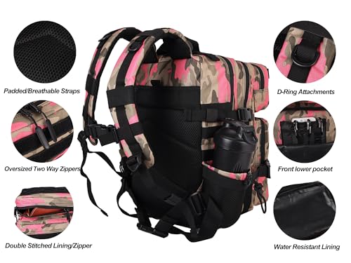 Image of LHI Tactical Military Backpack for Men and Women 25L /35L Army Assault Pack Bag Small Rucksack with Bottle Holder