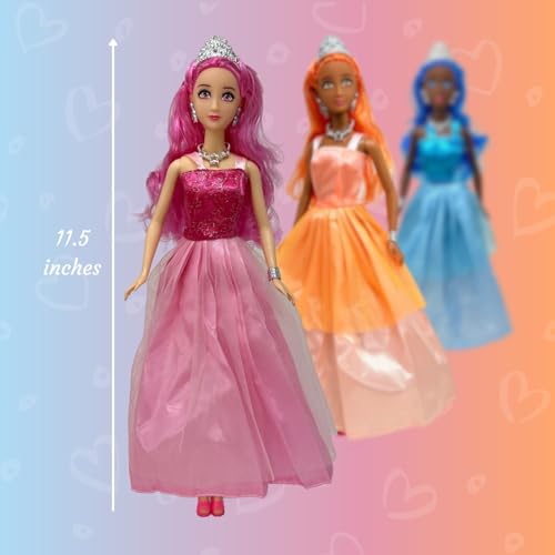 Set de 3 muñecas princesas para niñas de 3 a 12 años miniatura 2