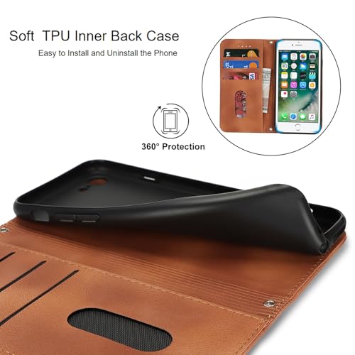 Jaorty Case for iPhone SE 3rd/2nd/8/7 Wallet with Wrist Strap,Matte Khaki - image 5