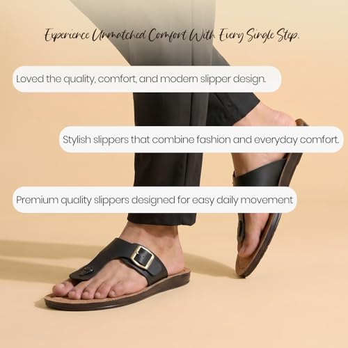Image of Poddar Slippers, Sandals & Chappals for Men | Synthetic Leather Comfortable Footwear | Daily Use, Casual, Party, Stylish, Durable, Waterproof, Soft Sole, Anti-Slip (30052 Slipper)