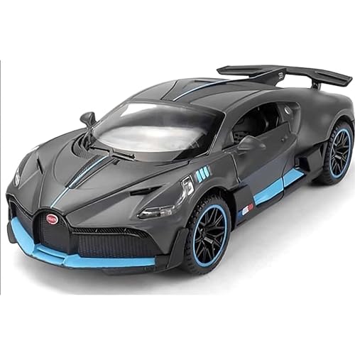 Image of DEUSON ECOM 1:32 Scale Divo Toy Car for Kids Diecast Metals with Light Sound Pullback Openable Door, Black