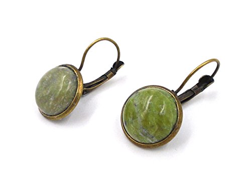 Irish Connemara Marble: Round Hanging Earrings…2