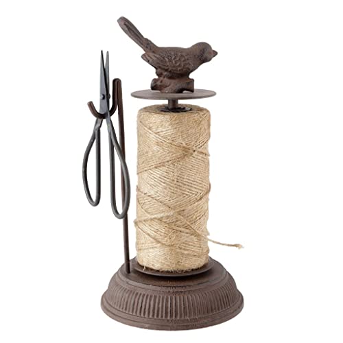 Gardeners Twine Dispenser Cast Iron Antique Brown Bird Jute Garden String Holder with Scissors...