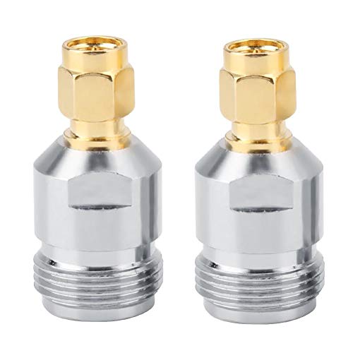 2 Adattatori SMA Femmina A N Maschio | Connettori Coassiali In Rame Nichelato | 50 Ohm, Bassa Perdita | Per Antenna WiFi E FPV - 4