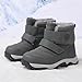 UBFEN Boys Girls Snow Boots Kids Winter Warm Outdoor Slip Resistant Cold Weather High Top Shoes F/Grey Color Size US 2.5 Big Kid