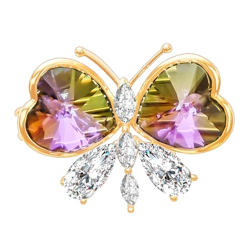 Image of Brooches For Women,14k Gold Plated Copper,Crystal Brooch,Love Brooch,Heart Brooches,Brooches Pin for Birthday, Christmas,Valentines, Wedding Parties, Anniversaries,Mother's Day