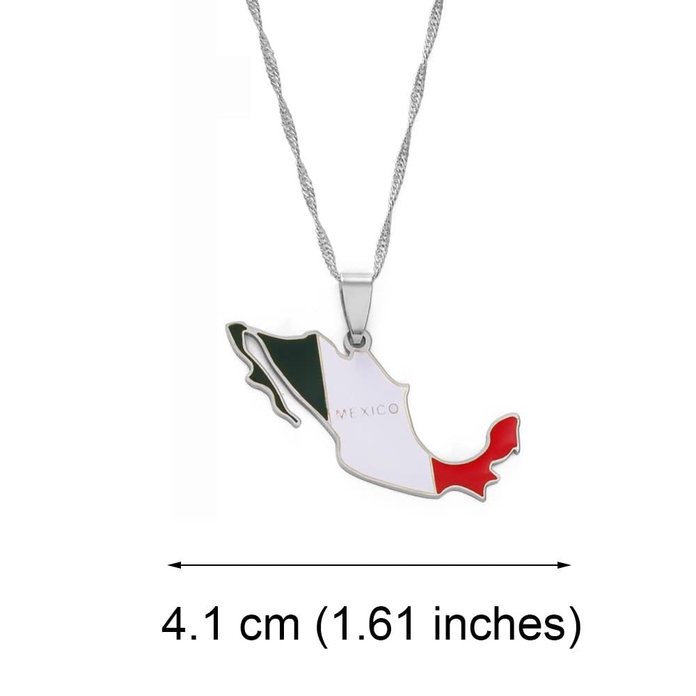 Ciondolo Collana Con Mappa Del Messico - Elegante, Incisione Aquila, Gioiello Etnico Patriottico Unisex