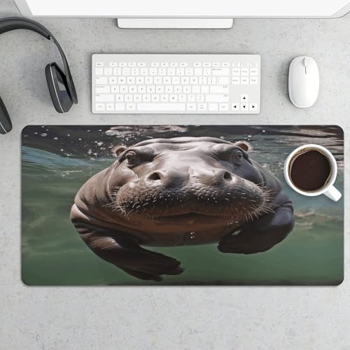 Diving Hippo Desk Mat Non-Slip Large Mouse Pad miniatura 5