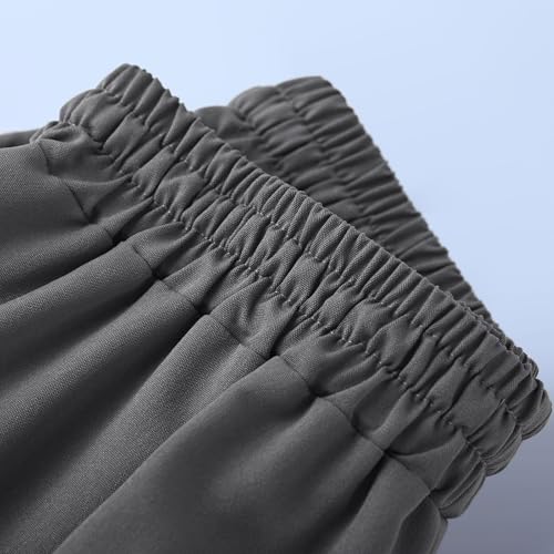 Kids Cargo Cropped Sweatpants Baggy Straight Elastic Waist Sweat Pants Boys Girls Fall Wide Leg Trousers with Pockets3