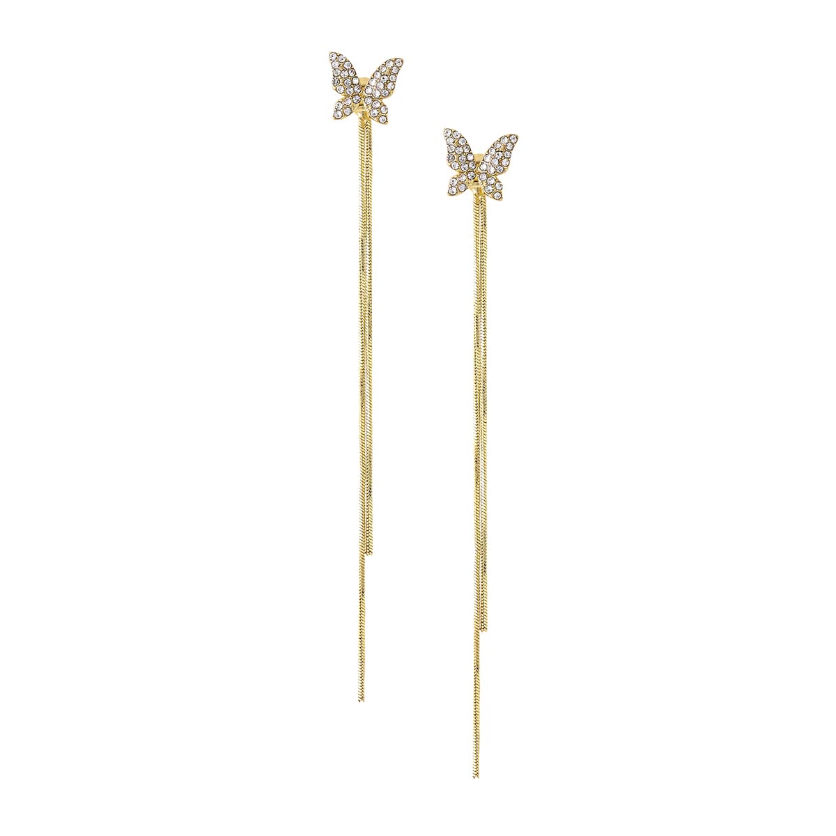 Yellow Chimes Earrings For Women Gold Tone Butterfly Shape Long Chain Twisted Tassel Earrings For Women and Girls (B0B8DKK1PW) Amazon Price History, Amazon Price Tracker