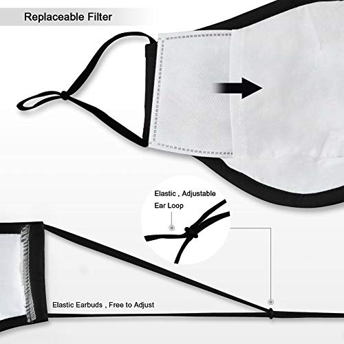 UTRIPSUNEW Face Masks for Women - Cotton Face Mask Washable Reusable Cloth Mask with 4 Filters Adjustable Ear Loops & Nose Wire