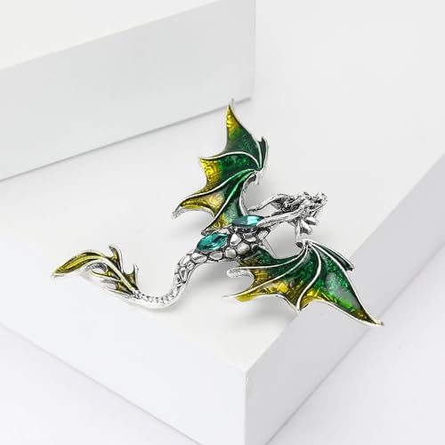 Image of Dragon Brooch for Men Suit Lapel Enamel Pins for Suits Fashion Accessories Shirt Clip