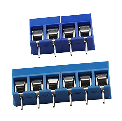 Heevhas 60 Stücke 5.08mm 2 Pin & 3 Pin PCB Schraubklemme Screw Terminal Block Lötbare Steckverbinder 300V 16A für Arduino DIY Project (50 x 2 Pin, 10 x 3 Pin)