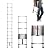 VEVOR Telescoping Ladder, 12.5ft Stainless Steel Lightweight Extension Ladder, Multi-Button Retraction Collapsible Ladders, 375LBS Capacity & Non-Slip Feet, Portable 13-Step Ladders for Home, RV, Loft