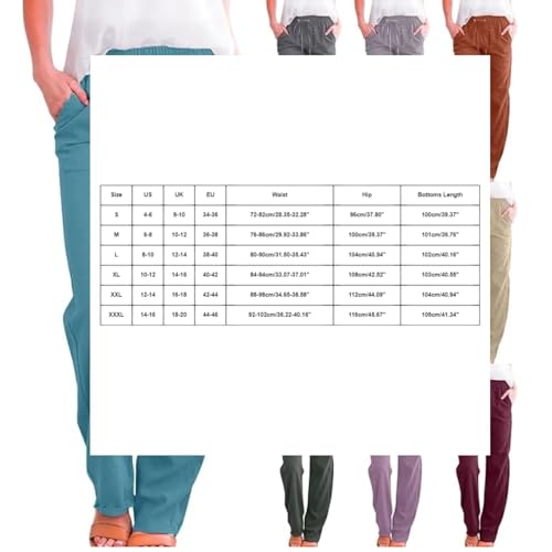 Women's Cotton Linen Pants,Summer Casual Loose Lightweight Straight Leg Pant with Pockets3