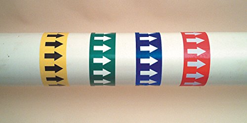 Image of Accuform RAW254RDWT Adhesive Vinyl Directional Flow Arrow Tape, 2 inch Width x 54' Length x 0.006 inch Thickness, White /Red