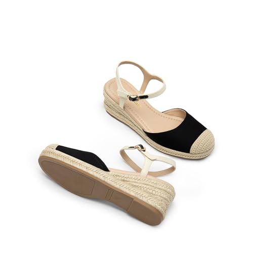 Image of DREAM PAIRS Women's Wedge Sandals, Closed Toe Espadrilles Platform Wedge Heels with Adjustable Ankle Straps and Comfortable Cushion Insoles