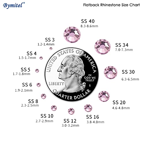 Image of 288 Pieces 288 Pieces Non-Hotfix Round Crystal Glass Flat Back Rhinestones for DIY Jewelry Making with a Picking Pen (SS30, Light Rose)