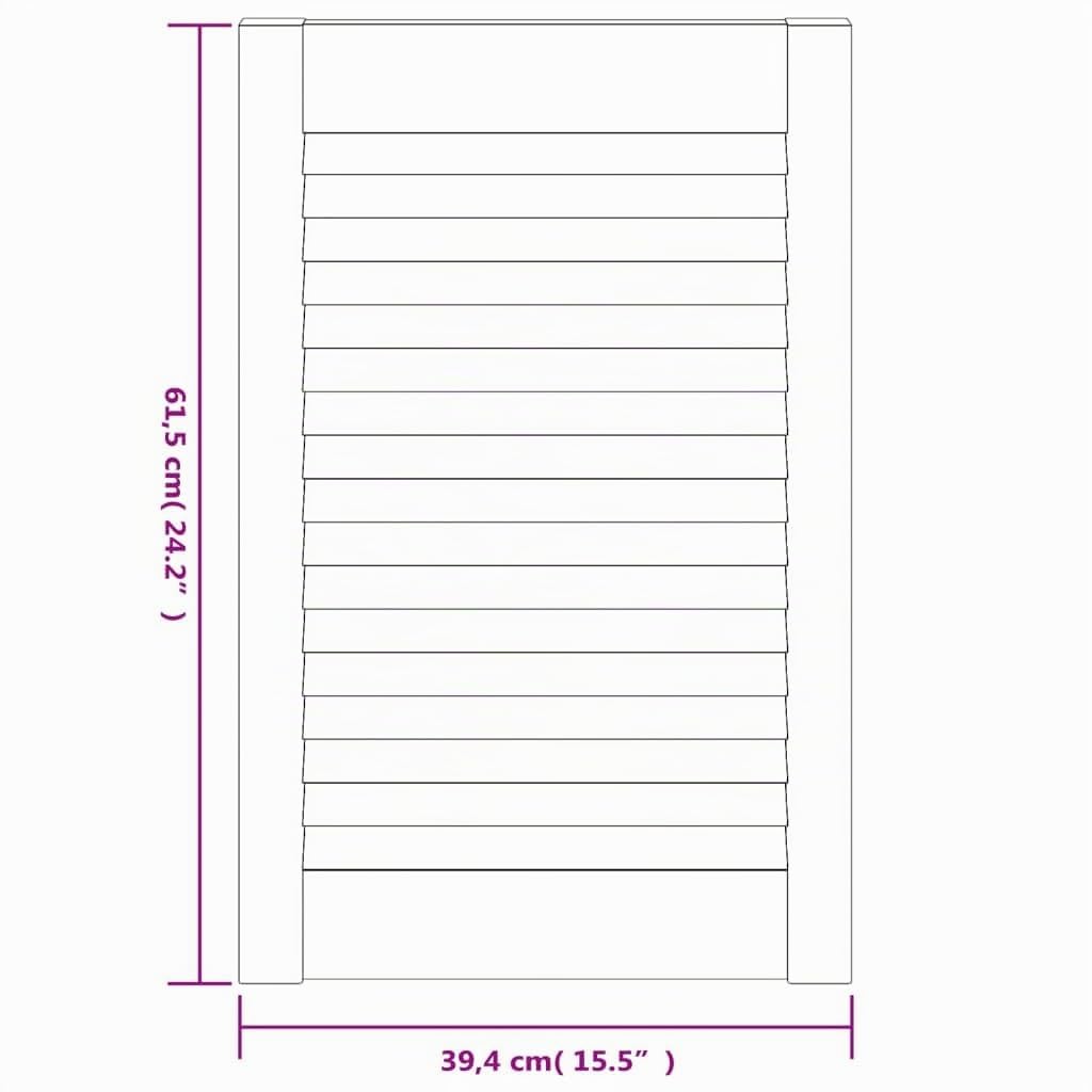 Lot de 2 Porte à Persiennes, Porte d'armoire Panneaux de Placard Garde-Robe Buffet 2 pcs 61,5x39,4 cm pin massif