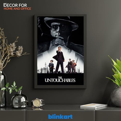 Image of BLINKART Tthe Untouchables (1987) Movie Poster Frame 8x12 Inch | Premium 300 GSM Paper Wall Print | Vintage Film Artwork for Home, Bedroom, Living Room, Office | Framed Photo Decor