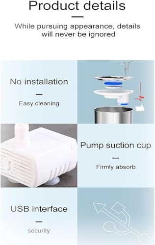 Fuente de agua para gatos PANKERS acero inoxidable 2L miniatura 6