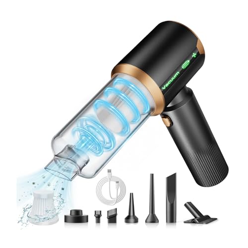 Image of Cordless Car Vacuum Cleaner: Handheld Vacuum with 16000Pa Strong Suction, Brushless Motor & HEPA Filter, 7-in-1 Cleaning Kit, Type-C Charging for Home Office Car Pet - Cinder