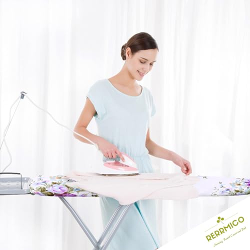 Image of Ironing Board Cover and Pad 15x54 Inch Standard Ironing Board Cover with Elastic Edge and Hook and Loop Fasteners Scorch and Stain Resistant Cotton Ironing Covers