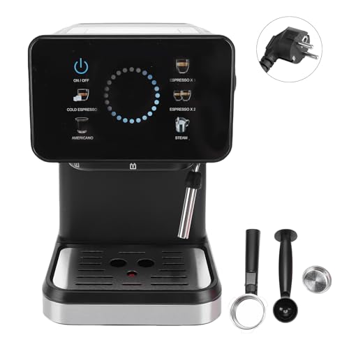 Fockety Espressomaschine, Halbautomatische 20-Bar-Kaffeemaschine für Latte und Cappuccino, Professionelle 1050-W-Kaffeemaschine mit Milchaufschäumer und Touchscreen für Zuhause (EU-Stecker (220-240