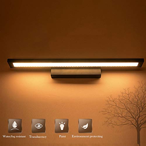 Applique murale LED noire 8W 40cm pour miroir de salle de bain moderne