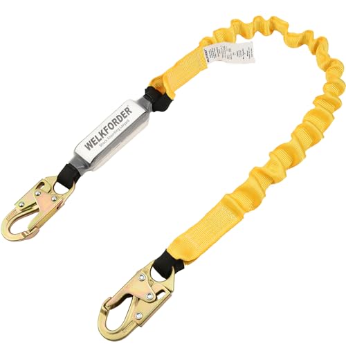 6-Foot Shock Absorber Safety Lanyard with Snap Hooks