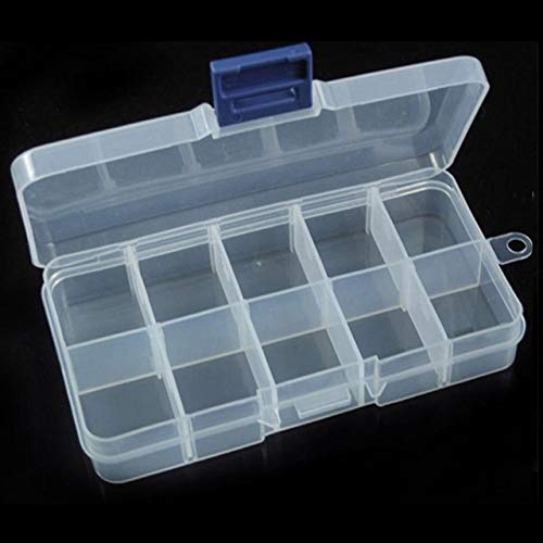 Plastic Small Storage Box Special Manicure Tool Nail Art Container Home Brush Pen Case Makeup Container Boxes (Color : 1pcs 10 grid)