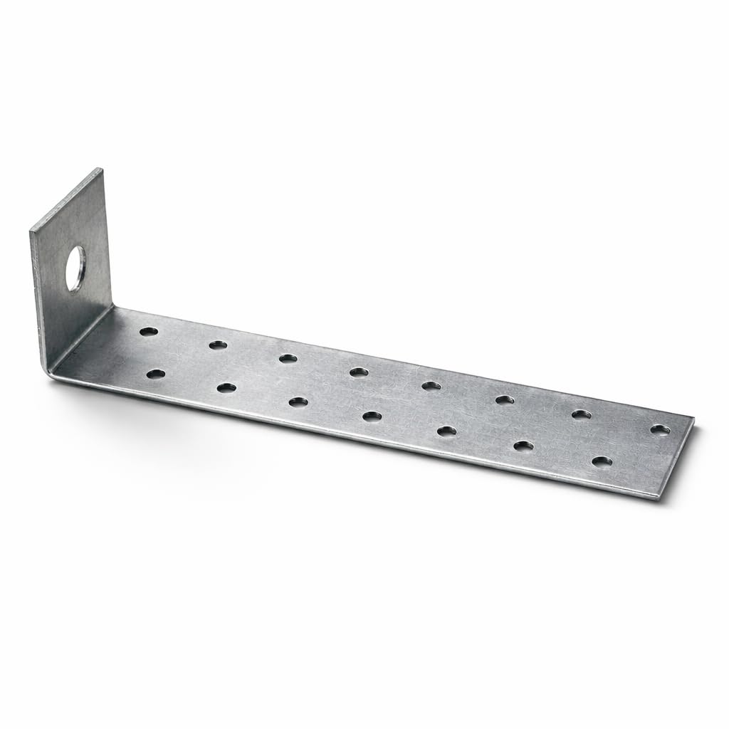 40mm x 40mm x 400mm (Pack of 2) KK23 Galvanised Perforated Angle Plate Bracket Connector for Wood 2mm Thick Steel Corner Bracket Metal L-Shape Plate Heavy Duty - K09A