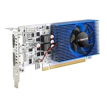 SRhonyra Placa gráfica GT 730 4 GB de baixo perfil, slot único, DDR3, 128 bits, PCI-e 2.0 × 16, alimentada por barramento, 2 x placa de vídeo HDMI compatível com DirectX 11 OpenGL 4.2