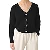BDCUYAHSKL Herfst en winter vrouwen casual mode V-hals effen kleur lange mouwen holle gebreide trui losse single…
