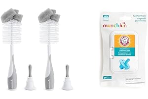 Arm & Hammer 2 Count Bottle Brush and 36 Count Pacifier Wipes Bundle