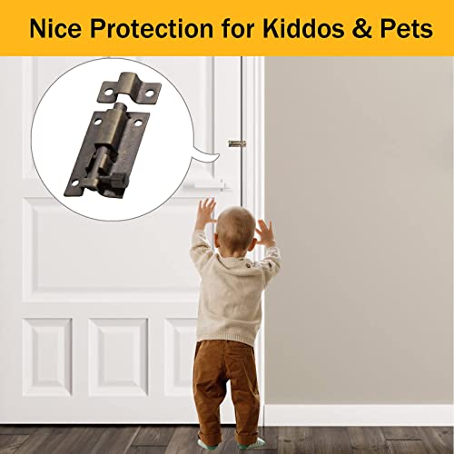 TOP-VIGOR 2Pcs 3 Inch Slide Door Latch Lock Bolts, Stainless Steel Sliding Door Security Barrel Bolt Latch - Image 3