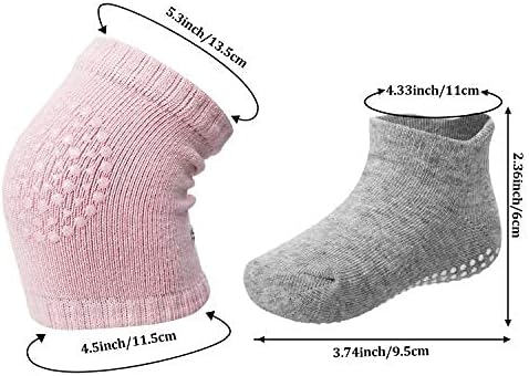 Miniatura 2 de Juego de 10 pares de rodilleras antideslizantes para bebés y calcetines antideslizantes para bebés, unisex para niños pequeños, calcetines