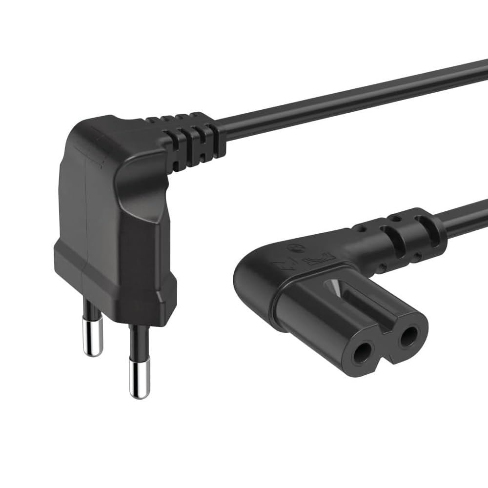 TECHZOCO Cavo di alimentazione IEC-320 C7 angolare, Cavo di Alimentazione Tipo C Euro, Sezione 0,75 mm², Compatibile con Samsung, Philips, LG Sony Sharp Panasonic LED TV Sky, Sky High TV PS4, 10 Metri