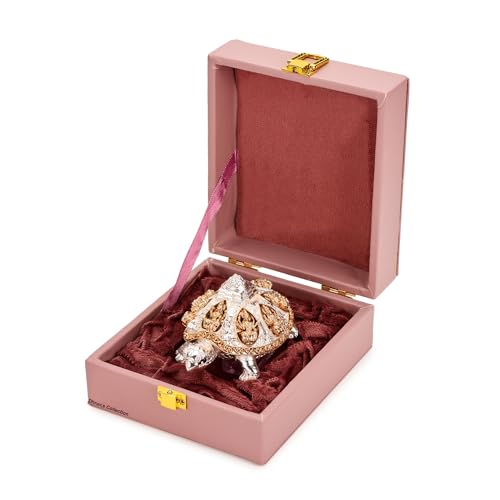 Image of DHRUVS COLLECTION 24k Gold & 999 Silver Plated Tortoise, Turtle for Vastu, Wealth, Home Decor, Temple, Pooja Room, Good Luck Gift (Large - 9.5 x 5 x 6 cm)