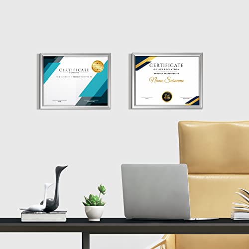 Lavie Home 8.5X11 Picture Frames (6 Pack, Silver) Simple Designed Photo Frame With High Definition Glass For Wall Mount & Table Top Display, Set Of 6 Classic Collection #TOP5