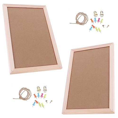 Housoutil Cork Bulletin Board 20x30cm Photos Board 2pcs Wall Decorative for Home and School