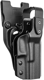 Level II/III Duty Holster Compatible with Glock 17/19/19x/23/31/32/45(Gen1-5), G22(Gen1-4), Holster for Duty Belt, Not Fit G22 Gen5,Ride Height Adjustable, Kydex&Polymer Available, Material Optional