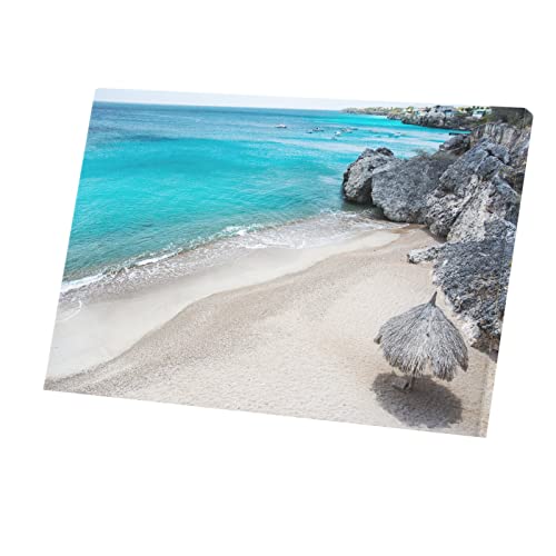 Tableau plage et bateaux 45x30 pour mur vide et déco zen