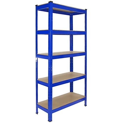 4 Garage Shelving Units - 5 Tier Heavy Duty Rack for Storage Steel Utility Shelves | Metal & MDF Boltless Racking Assembly System | 150cm x 75cm x 30cm - Image 3