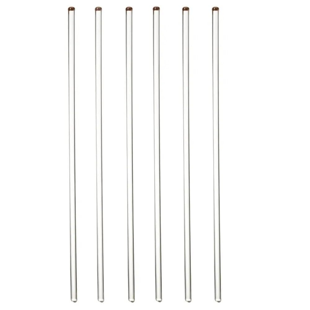 Mescolare l'asta del Muddler 6 pezzi di barre miscelazione con punta rotonda qualità da laboratorio, bacchette agitazione in vetro borosilicato alto 8x200 mm