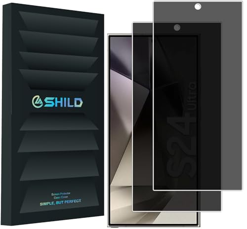 Image of Uyiton By SHILD Privacy Tempered Glass Screen Protector for Samsung Galaxy S24 Ultra 5G (6.8 inch) | Anti-Spy | 9H Hardness | HD Clarity | Fingerprint Sensor Support | Easy Installation