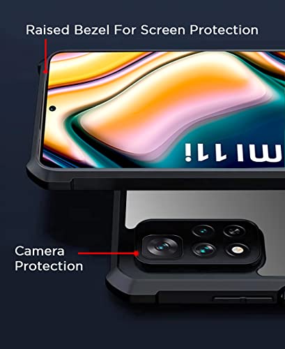 Image of Pikkme Mi Xiaomi 11I 5G / 11I Hypercharge 5G Back Cover | Crystal Clear Transparent Back | Ultra Hyrbid | Full Camera Protection | Raised Edge | Bumper Back Case for Mobile (Plastic, Black)